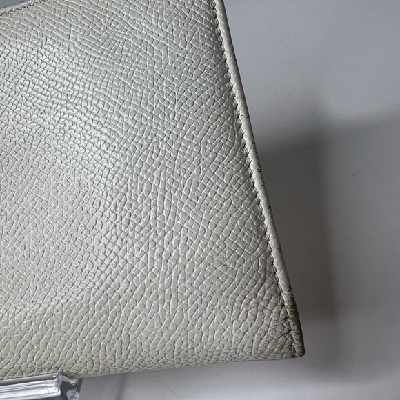 💜BVLGARI BVLGARI Nappa LEATHER Bifold Long WHITE Silver Clip Accent WALLET💜 - Picture 6 of 16
